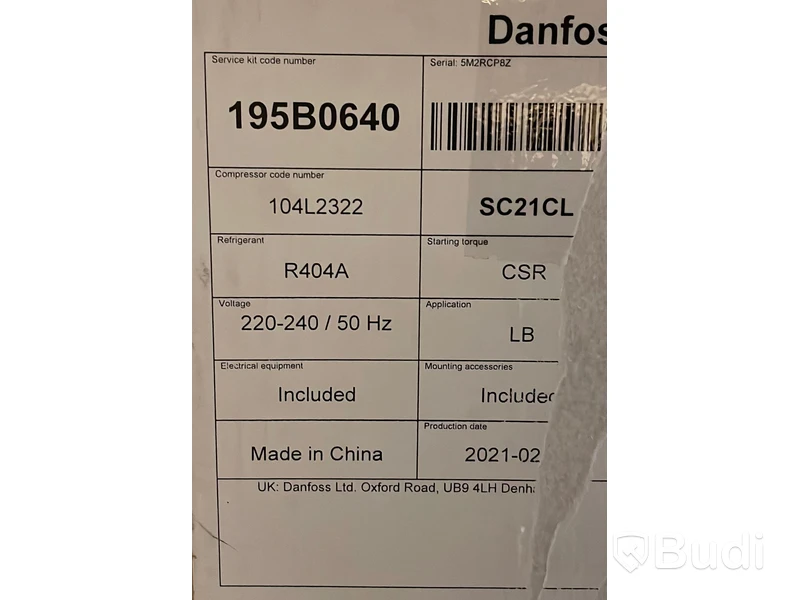 1st NY Kompressor, Danfoss SC21CL 104L2322, ord pris ink moms ca: 3000kr