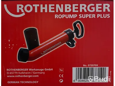 1 st. renspump, Rothenberger 072070X, ord. pris ink. moms ca: 1700 kr