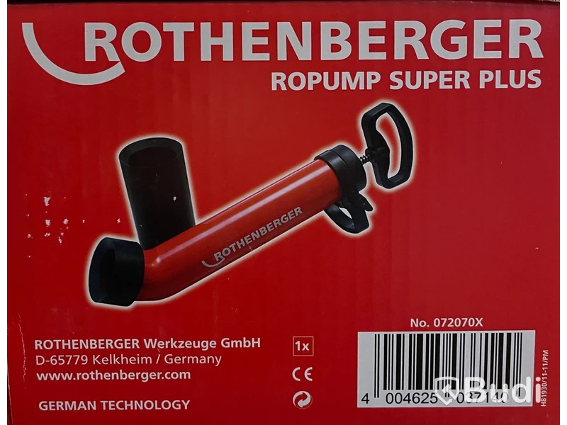 1 st. renspump, Rothenberger 072070X, ord. pris ink. moms ca: 1700 kr