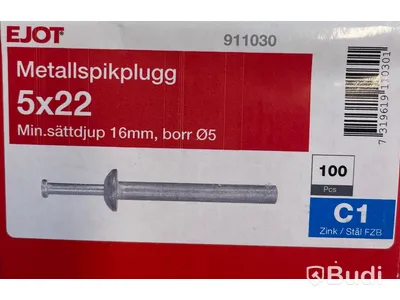 12 st. paket metallspikplugg, Ejot 5x22 C1 totalt ord. pris ink. moms ca: 3000 kr