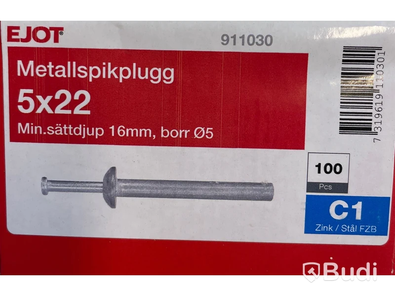 12 st. paket metallspikplugg, Ejot 5x22 C1 totalt ord. pris ink. moms ca: 3000 kr