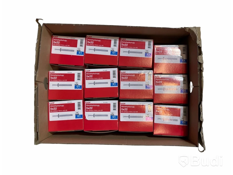 12 st. paket metallspikplugg, Ejot 5x22 C1 totalt ord. pris ink. moms ca: 3000 kr