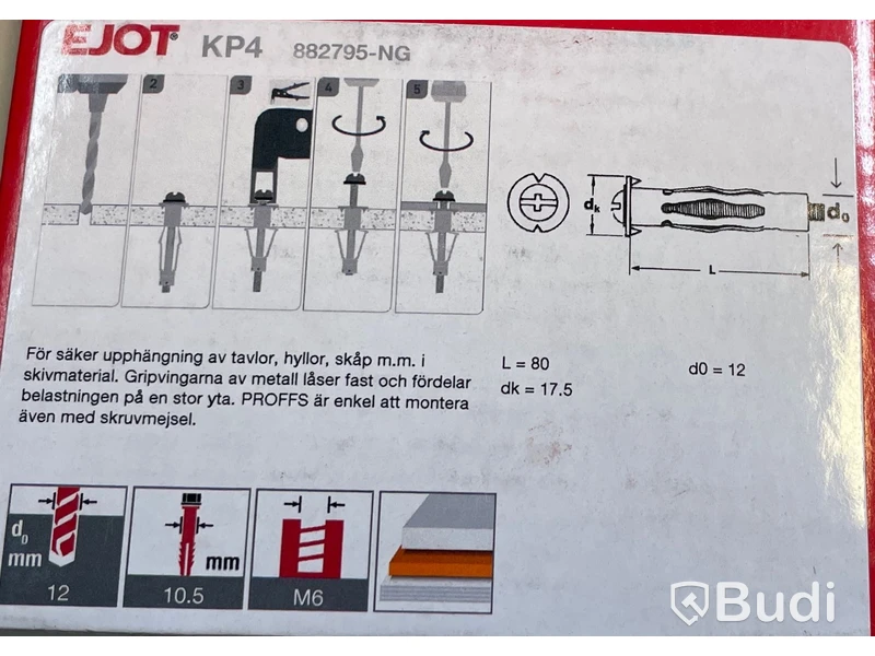 11 st. pkt. med div. skruvar Ejot, Ord. pris inkl. moms: ca 3500 kr