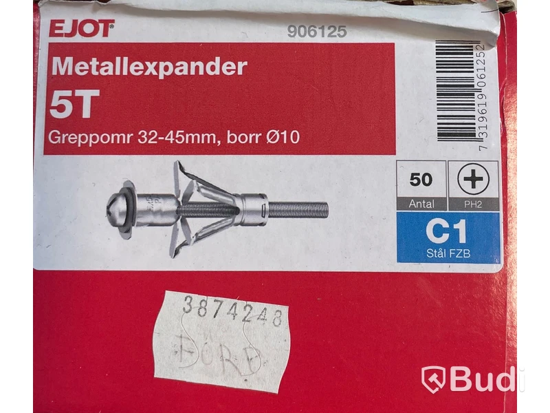 11 st. pkt. med div. skruvar Ejot, Ord. pris inkl. moms: ca 3500 kr