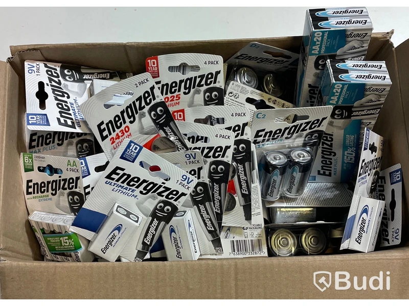 Diverse batterier från märker Energizer, totalt ord. pris ink. moms 2500 kr