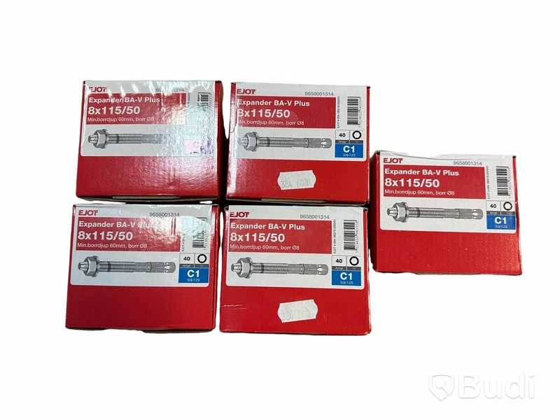 5 st. paket Expanderskruv, Ejot BA-v Plus 8x115/50, totalt ord. pris ink. moms ca: 1800 kr