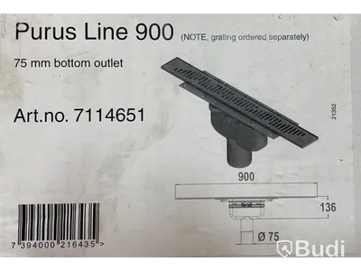 Golvbrunn Purus Line 900 ø75mm Ord. pris inkl. moms: ca 4400 kr