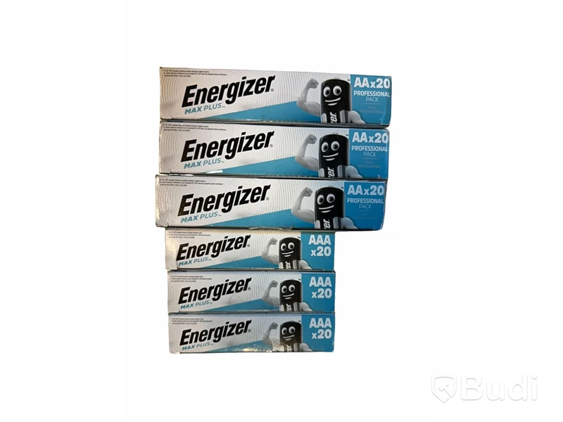 Parti batterier — Energizer, 3 st 20-pack AA, 3 st 20-pack AAA, MAX plus. Totalt ord. pris. inkl. moms ca: 1000 kr