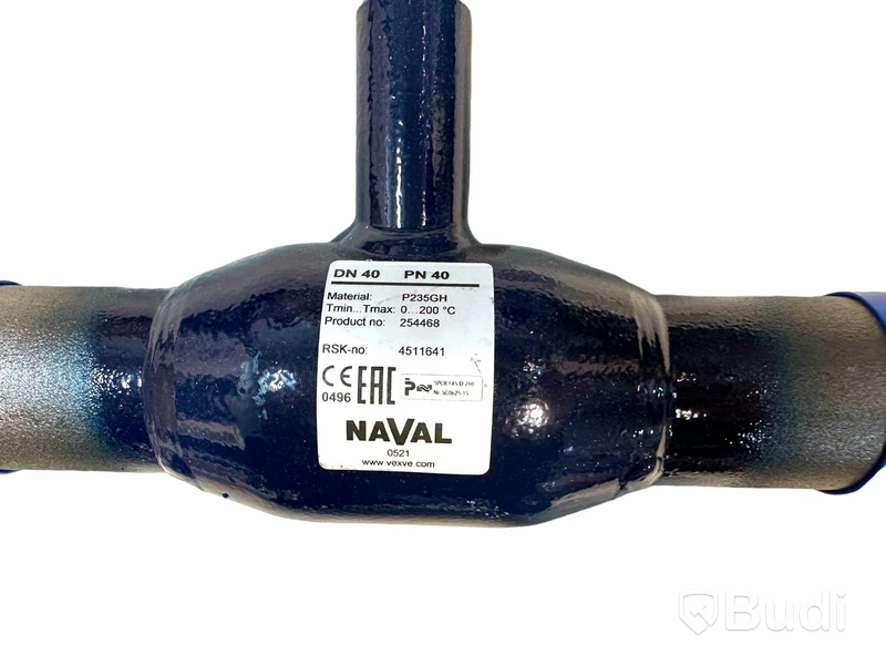 3 st. kulventil Naval DN 40 PN40, längre modell, Totalt ord. pris inkl. moms: ca 4095 kr