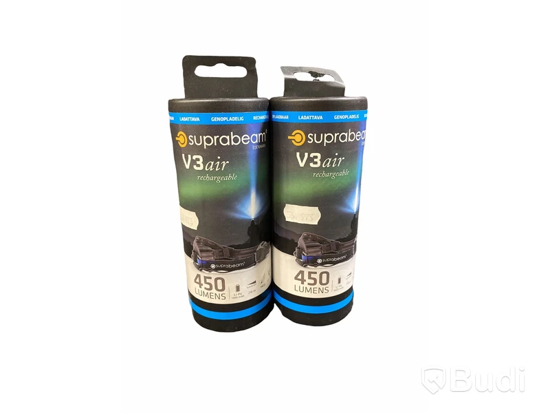2 st. pannlampa V3AIR RECHARGEABLE 450 lumen. Ord. pris inkl. moms ca: 2000kr