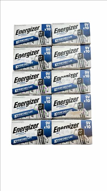 (NY) 10 st. Batterier 9V/L522 — Energizer Ultimate Lithium, Totalt ord. pris inkl. moms ca: 18000 kr