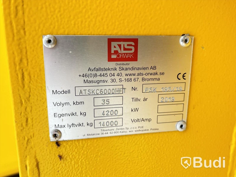Stationär komprimator ATS Orwak med dubbla containrar - 2019