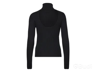 Polotröja Ganni Sprayed Merino Rib Open Back Highneck, stl. XS