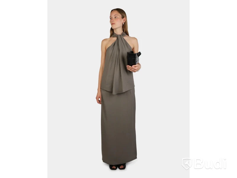 Top Nathalie Schuterman, Beate halterneck top taupe, stl. 34