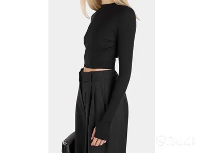 Top Nathalie Schuterman, Ellen cropped sweater, svart, stl. 34