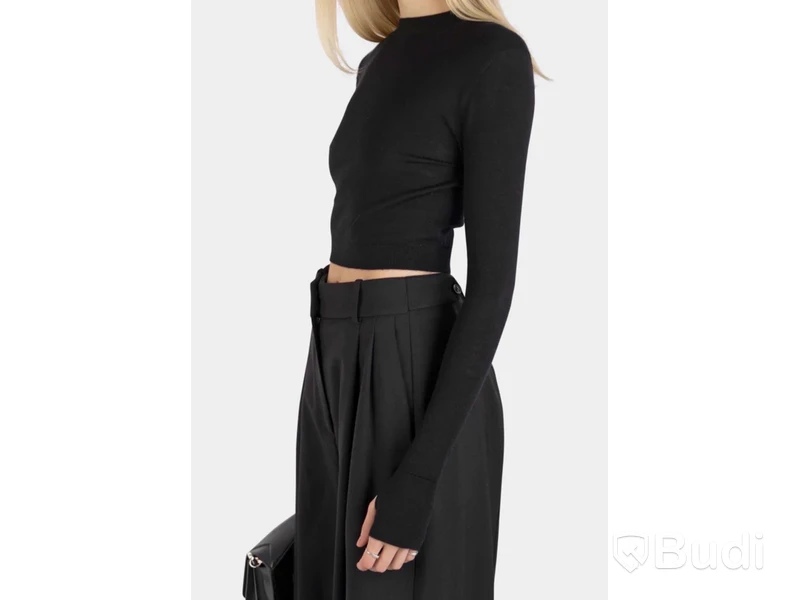Top Nathalie Schuterman, Ellen cropped sweater, svart, stl. 34