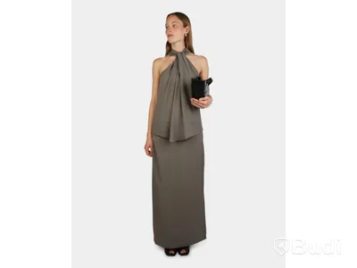 Top Nathalie Schuterman, Beate halterneck top taupe, stl. 40