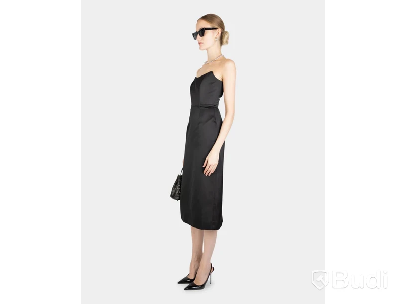 Klänning Nathalie Schuterman, Satin Midi Dress, svart, stl. XS