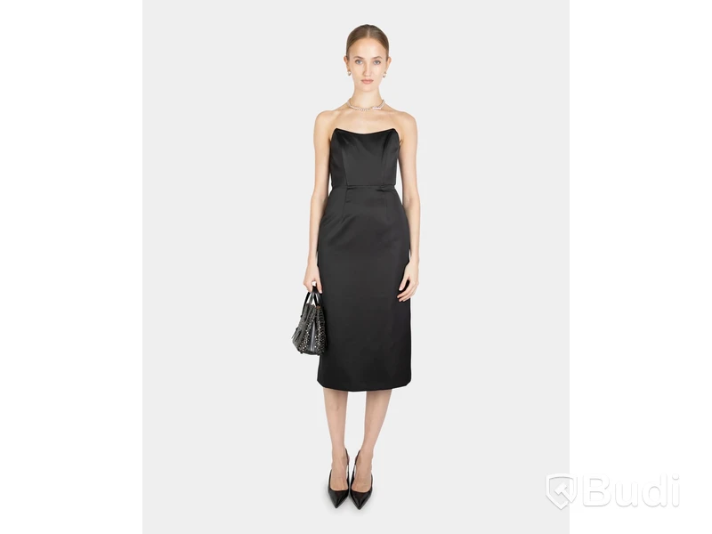 Klänning Nathalie Schuterman, Satin Midi Dress, svart, stl. XS