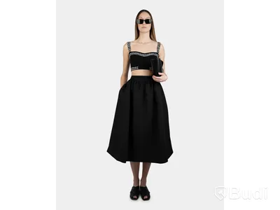 Top Nathalie Schuterman, Cyra Embroidery Cropped Top Black and White, stl. M/L