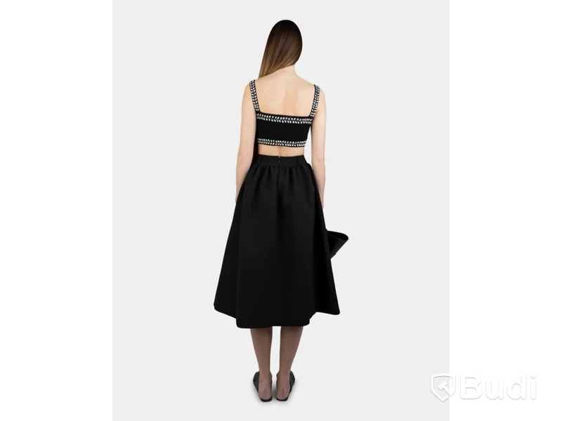 Top Nathalie Schuterman, Cyra Embroidery Cropped Top Black and White, stl. M/L
