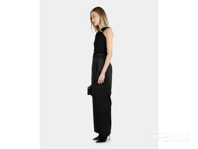 Byxor Nathalie Schuterman, Satin Angelina Pants Black, stl. M