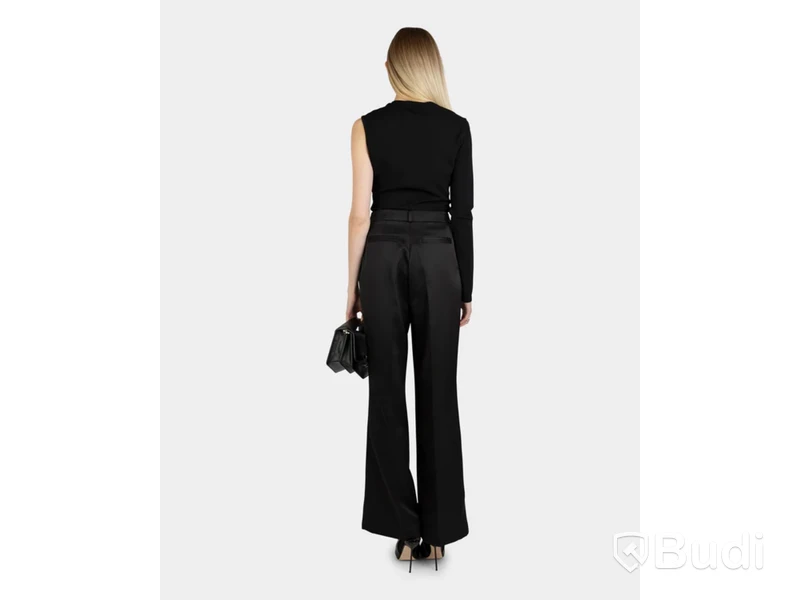 Byxor Nathalie Schuterman, Satin Angelina Pants Black, stl. M
