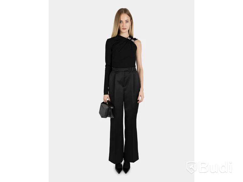 Byxor Nathalie Schuterman, Satin Angelina Pants Black, stl. M