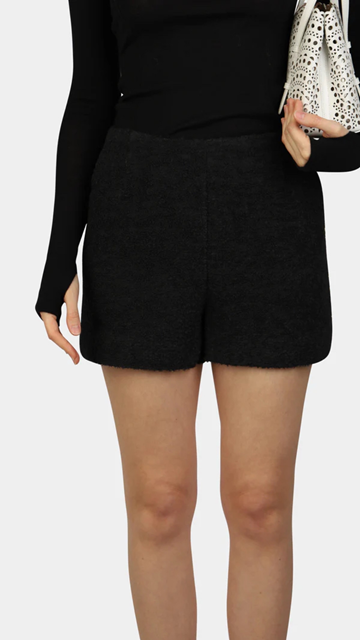 (NY) Shorts Natalie Schuterman, Bouclé Isa Shorts, svart, stl. S 