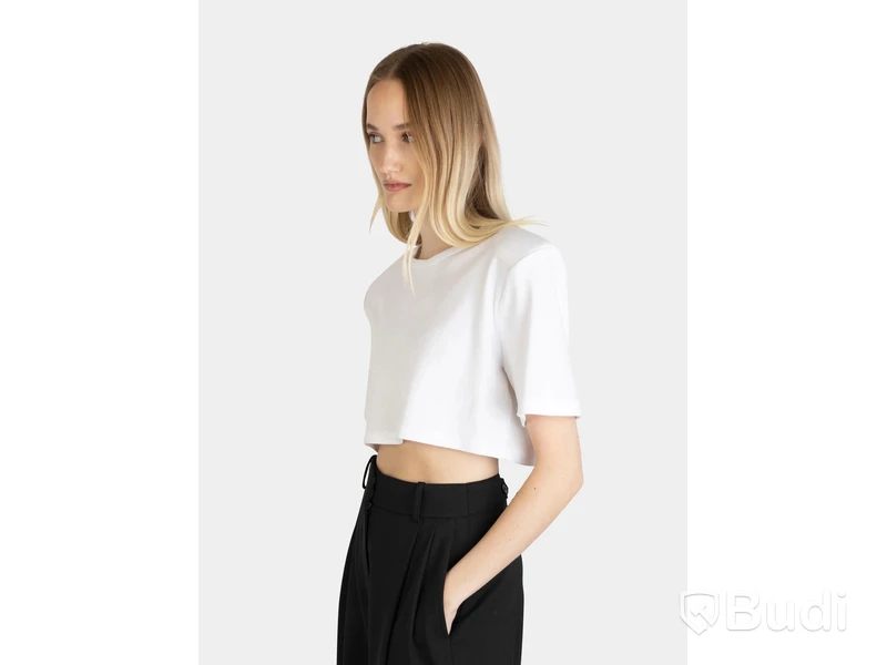 Cropped t-shirt Nathalie Schuterman, Fanny Cropped T-shirt White, stl. M