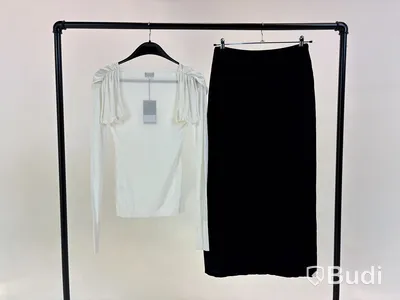 Tvådelad Set med topp och kjol, Leoni, vit/svart stl. S - By Nathalie Schuterman, Design Filippa Fuxe