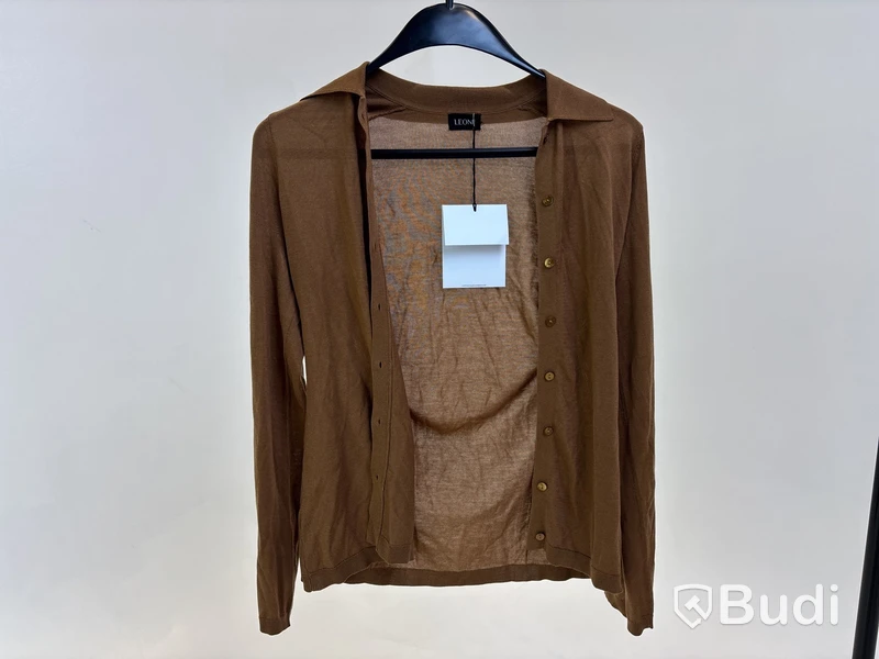 Skjorta Leoni Miro Knitted Shirt, brun, stl. M - By Nathalie Schuterman, Design Filippa Fuxe