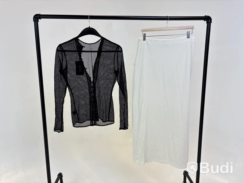 Tvådelad Set med topp och kjol, Leoni, svart/vit stl. M - By Nathalie Schuterman, Design Filippa Fuxe