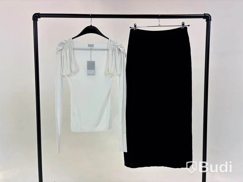 Tvådelad Set med topp och kjol, Leoni, vit/svart stl. S - By Nathalie Schuterman, Design Filippa Fuxe