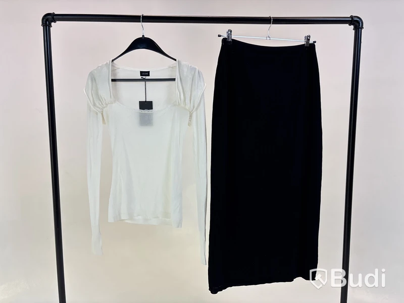 Tvådelad Set med topp och kjol, Leoni, vit/svart stl. S - By Nathalie Schuterman, Design Filippa Fuxe