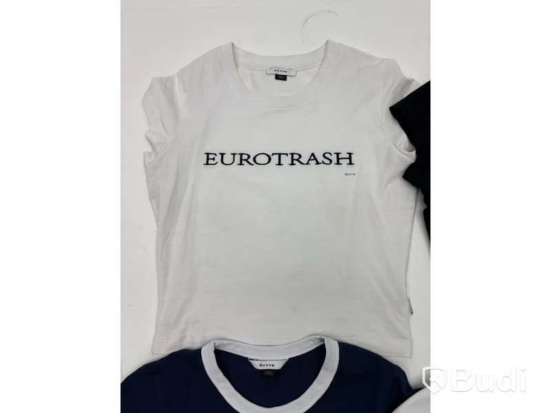 4 st. Croppade t-shirts (NY) Eytys, stl. dam S, herr XS