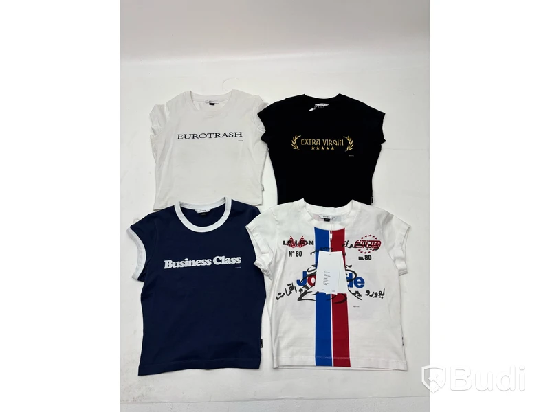 4 st. Croppade t-shirts (NY) Eytys, stl. dam S, herr XS