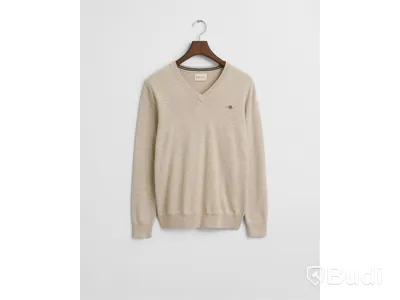 V Neck i Bommul Gant, ljus beige, stl. XXL