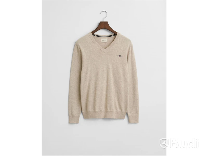V Neck i Bommul Gant, ljus beige, stl. XXL