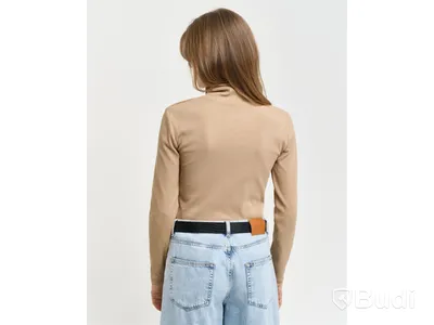 Slim rib turtleneck Gant, carmel beige, stl. XS