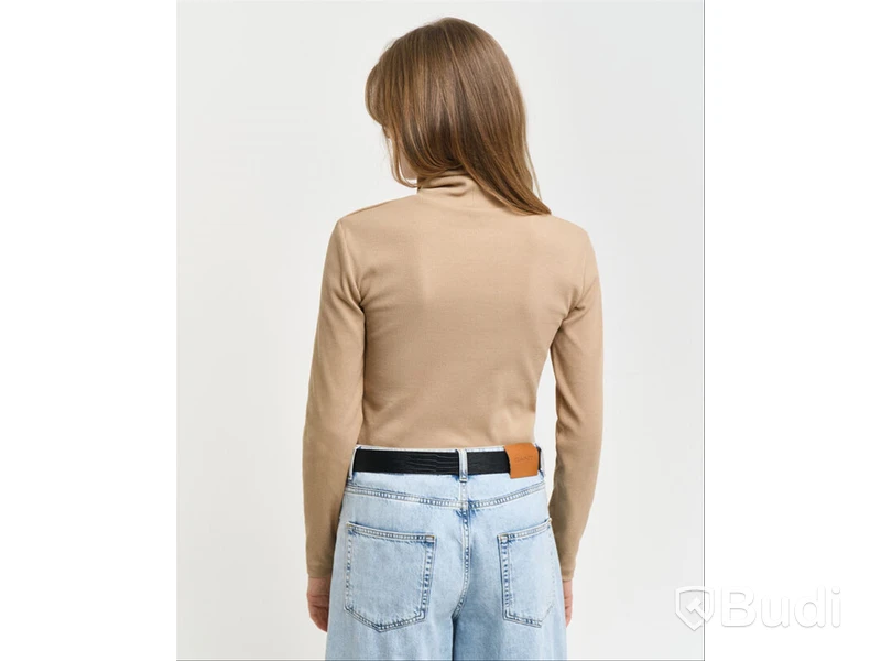 Slim rib turtleneck Gant, carmel beige, stl. XS