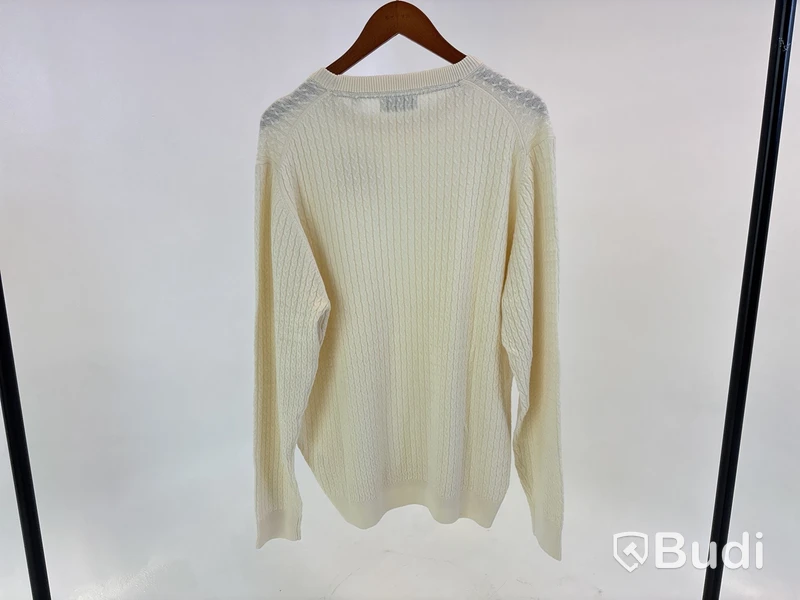 Kabelstickad tröja Due Signori off-white, stl. XL