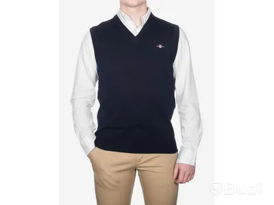 Slipover Gant, classic cotton slipover, mörk blå, stl. XXXL