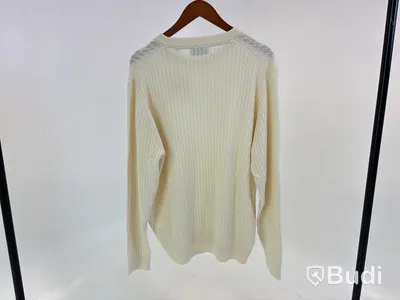 Kabelstickad tröja Due Signori off white, stl. XXL
