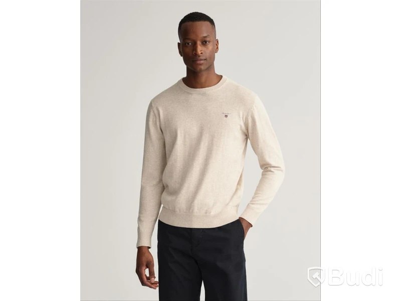 Tröja Apperal Classic Cotton c-neck Gant, ljus beige, stl. XXL