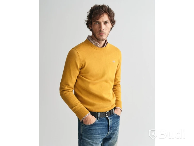 Tröja Classic cotton C-neck Gant, maple yellow, stl. M