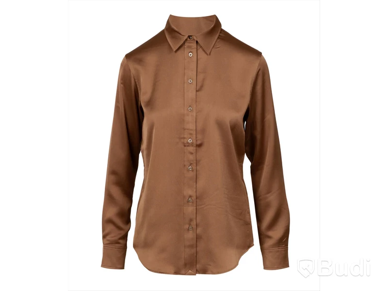 Skjorta Ameiko Long sleeve Button Front Ralph Lauren, mörk brun, stl. XS