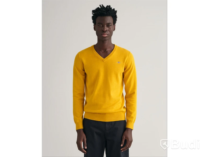 Tröja Classic cotton V- neck Gant, maple yellow, stl. M