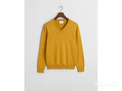 Tröja Classic cotton V- neck Gant, maple yellow, stl. M