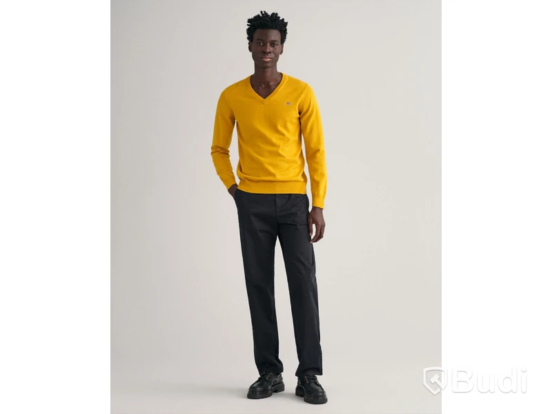 Tröja Classic cotton V- neck Gant, maple yellow, stl. M